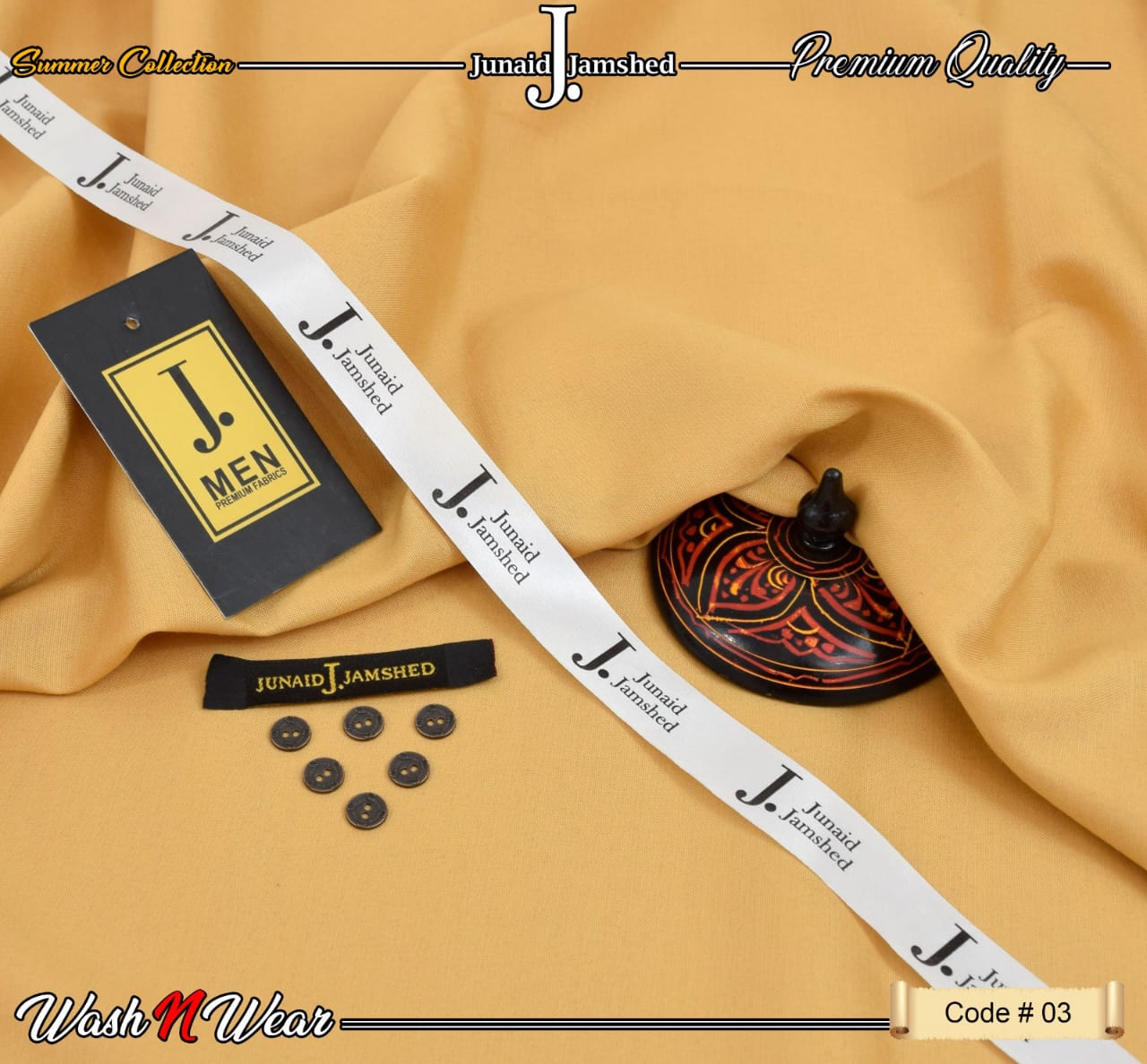 J. Junaid Jamshed Men's premium Wash & Wear Suit - Summer Collection 2026