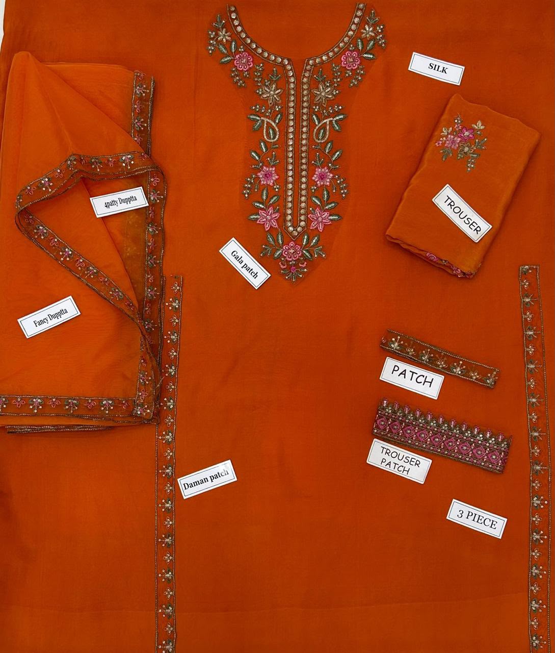 Laam Silk Digital Printed 3pcs Unstiched Premium Quality Suit