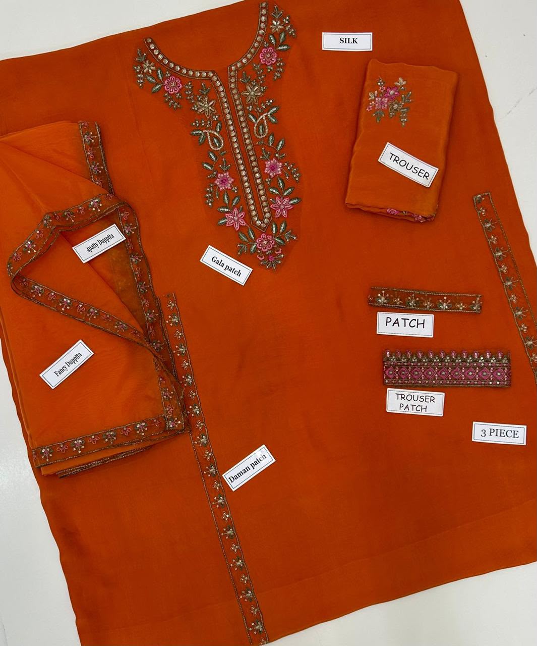 Laam Silk Digital Printed 3pcs Unstiched Premium Quality Suit