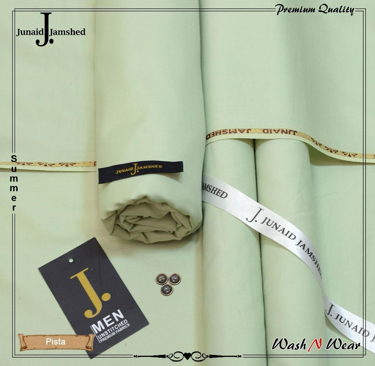 J. Junaid Jamshed Men's premium Wash & Wear Suit - Summer Collection 2026