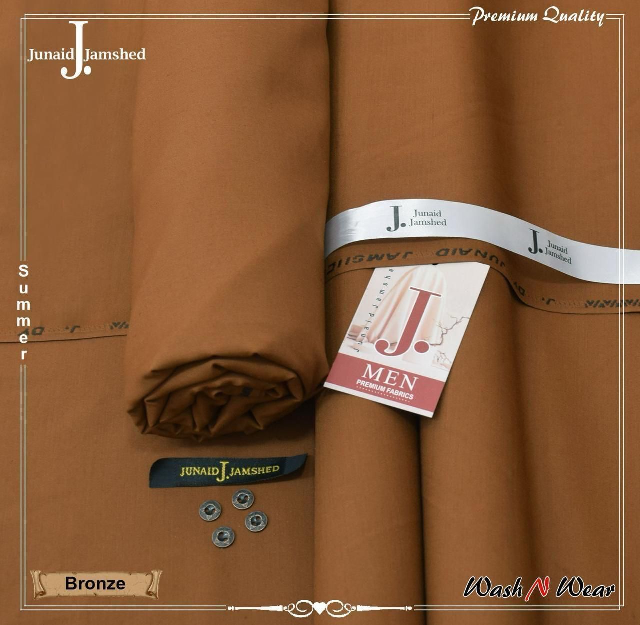 J. Junaid Jamshed Men's premium Wash & Wear Suit - Summer Collection 2026