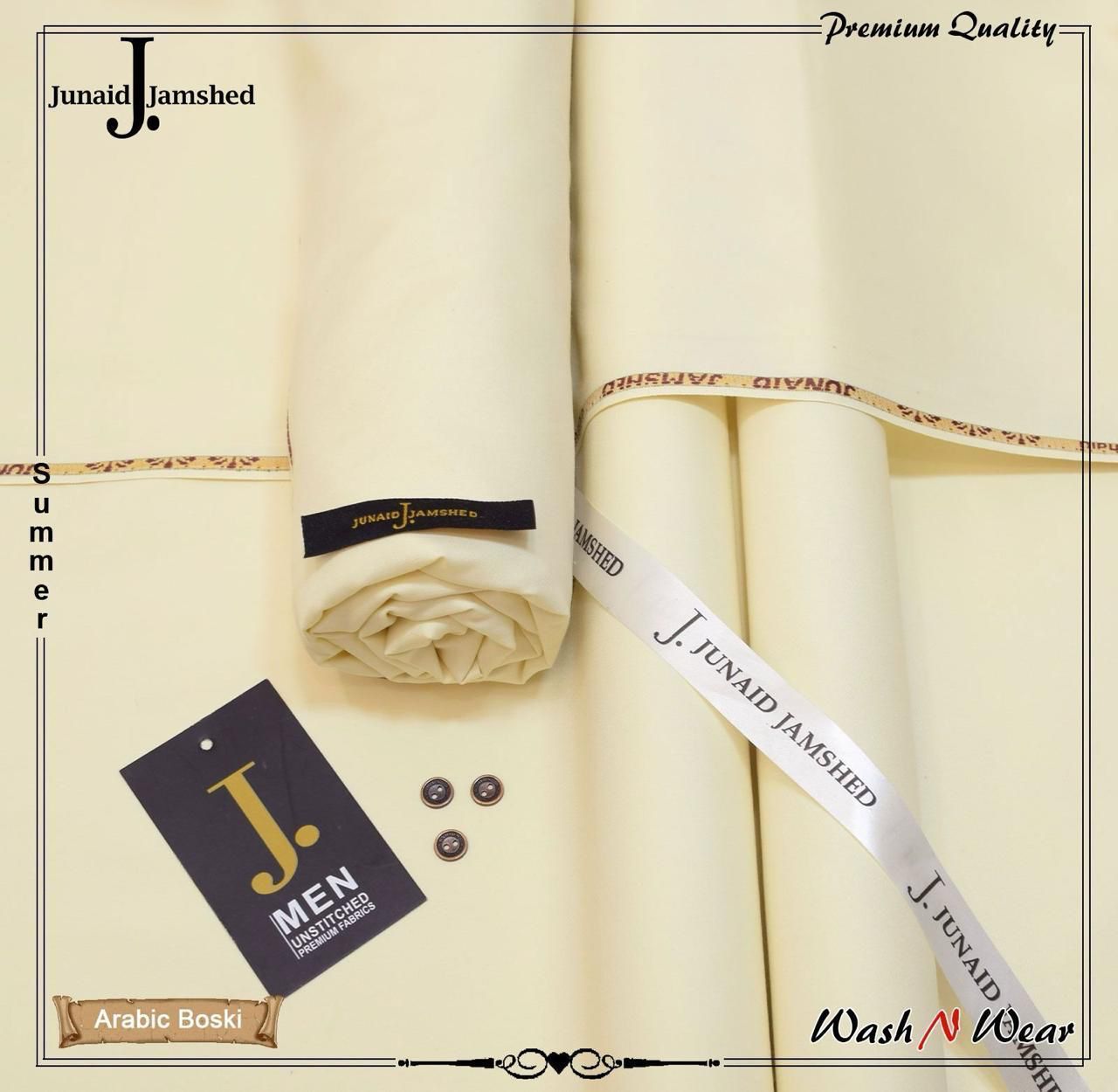 J. Junaid Jamshed Men's premium Wash & Wear Suit - Summer Collection 2026