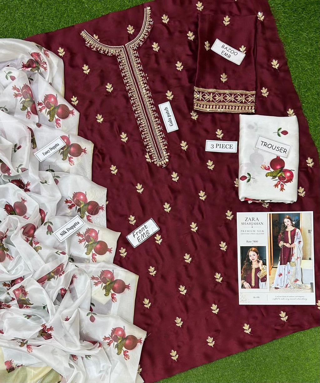Zara Shahjahan Silk Collection 2026 – Premium 3 Piece Unstitched Suit