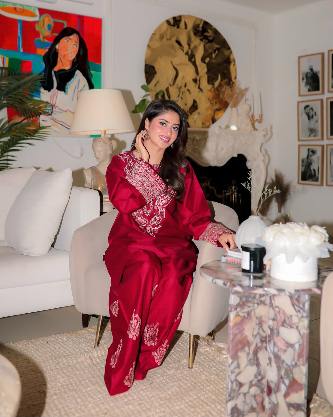 Elegance Silk by Sajal Ali – Premium Embroidered Silk 2 Piece