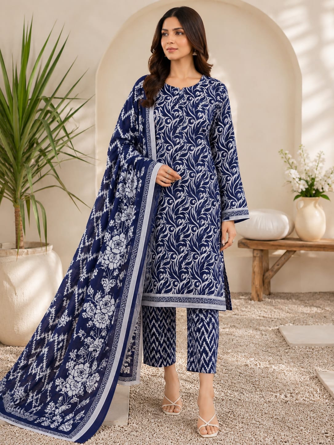 Sapphire Luxury Digital Print Airjet Lawn 3 Piece Collection