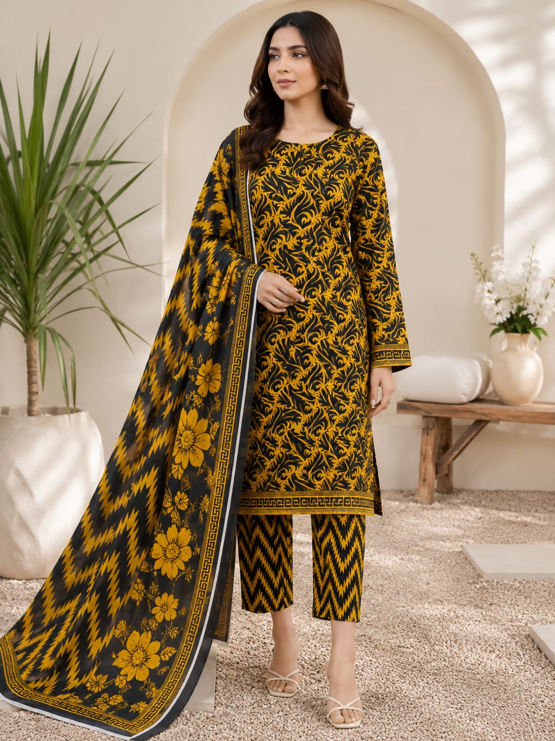 Sapphire Luxury Digital Print Airjet Lawn 3 Piece Collection
