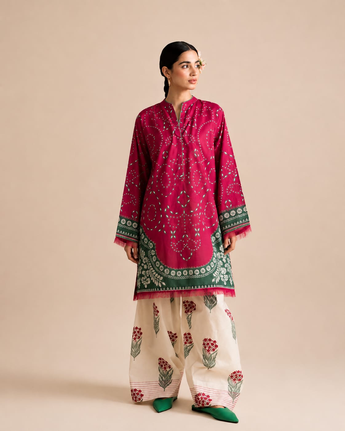 AFSANAH PREMIUM PRINTED SILK FABRIC — 2PCS UNSTICHED SUIT