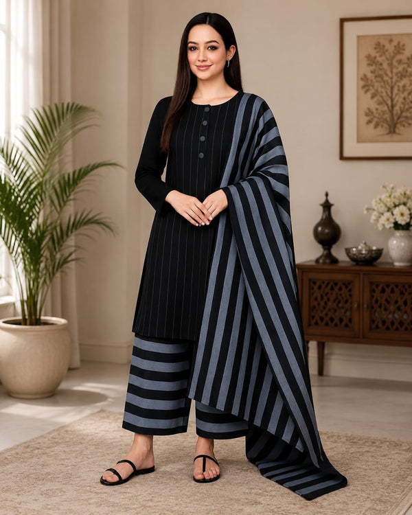 Multani Khadi Premium Dhanak Suit — Winter 3Pcs Collection 2026