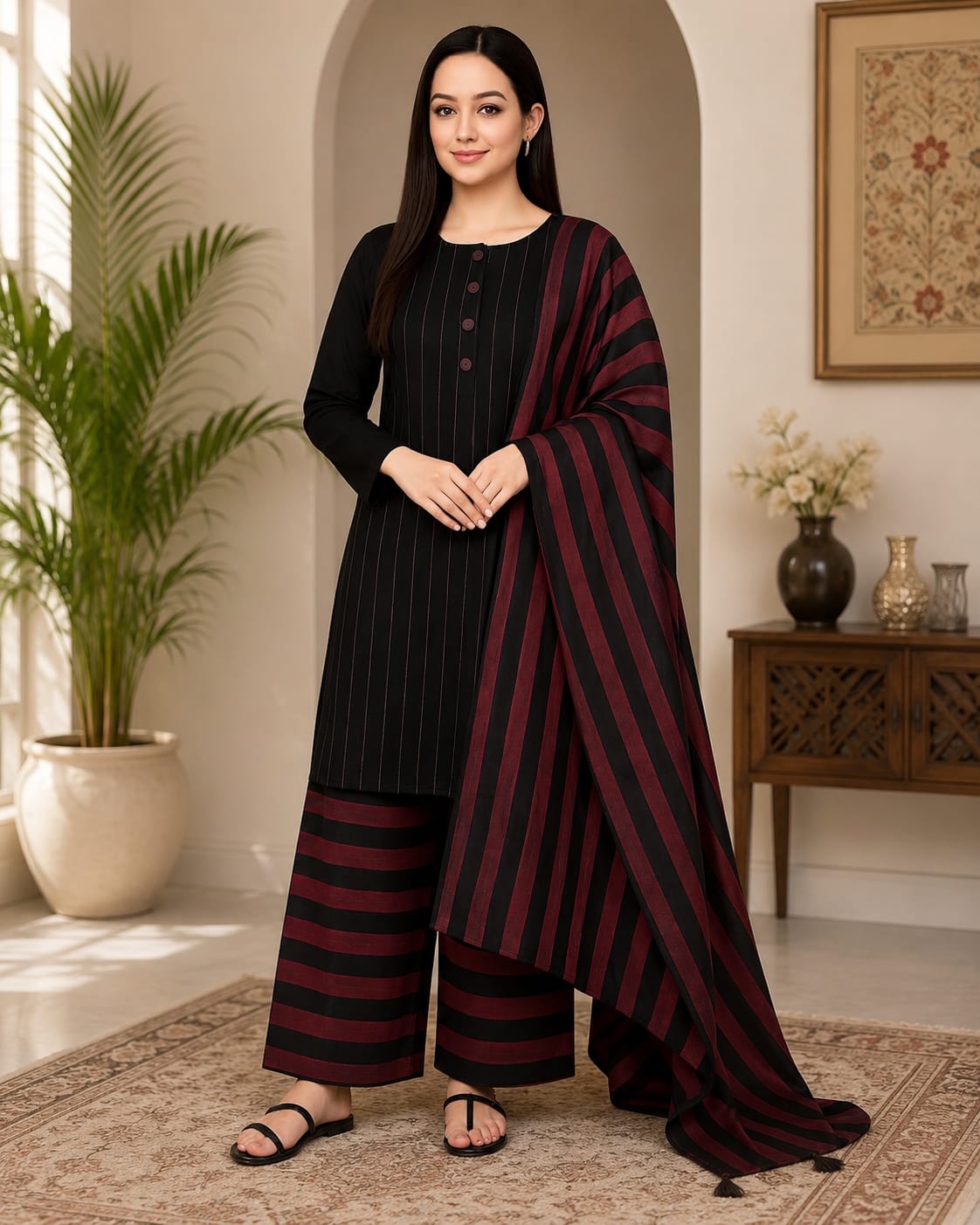 Multani Khadi Premium Dhanak Suit — Winter 3Pcs Collection 2026