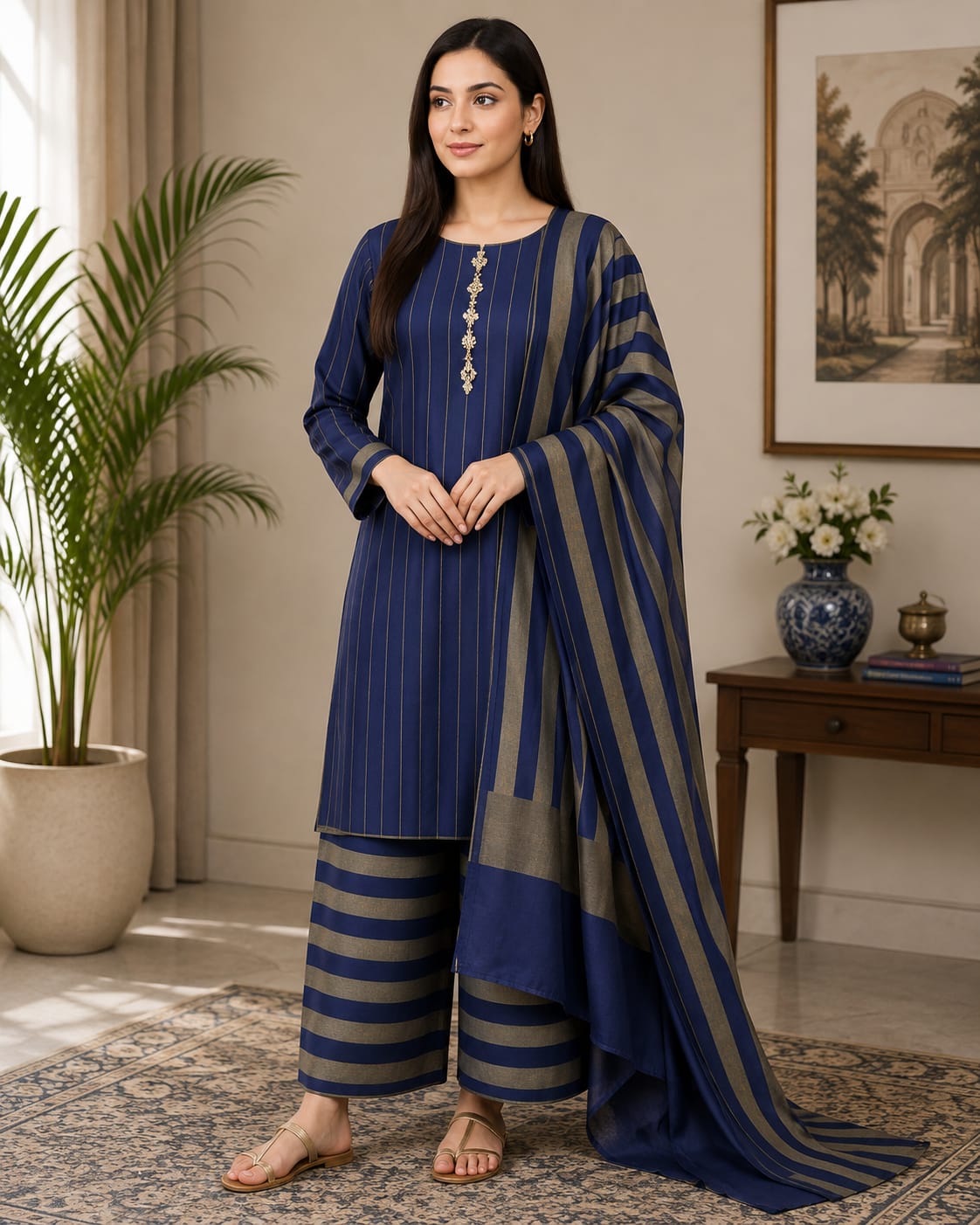 Multani Khadi Premium Dhanak Suit — Winter 3Pcs Collection 2026