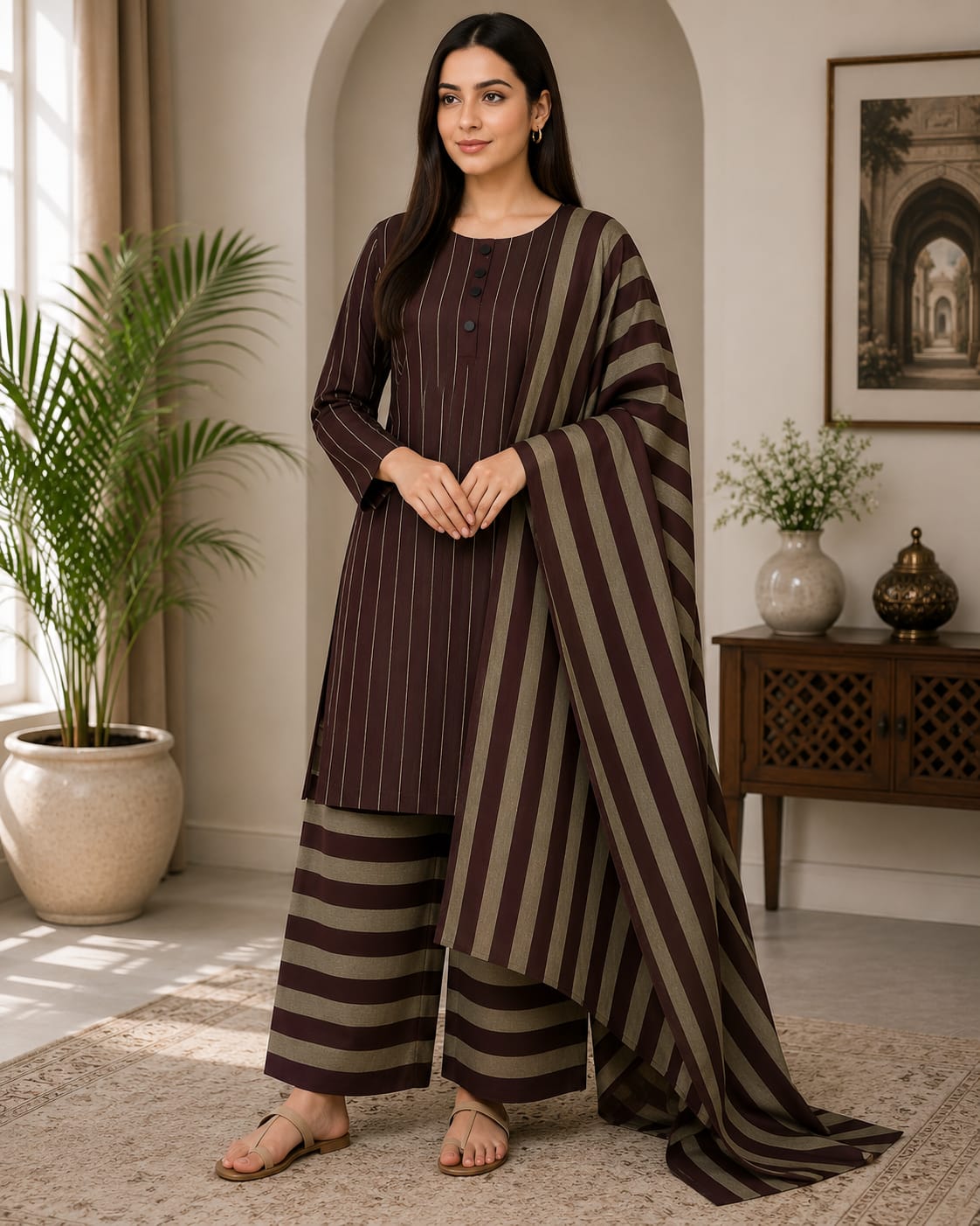 Multani Khadi Premium Dhanak Suit — Winter 3Pcs Collection 2026